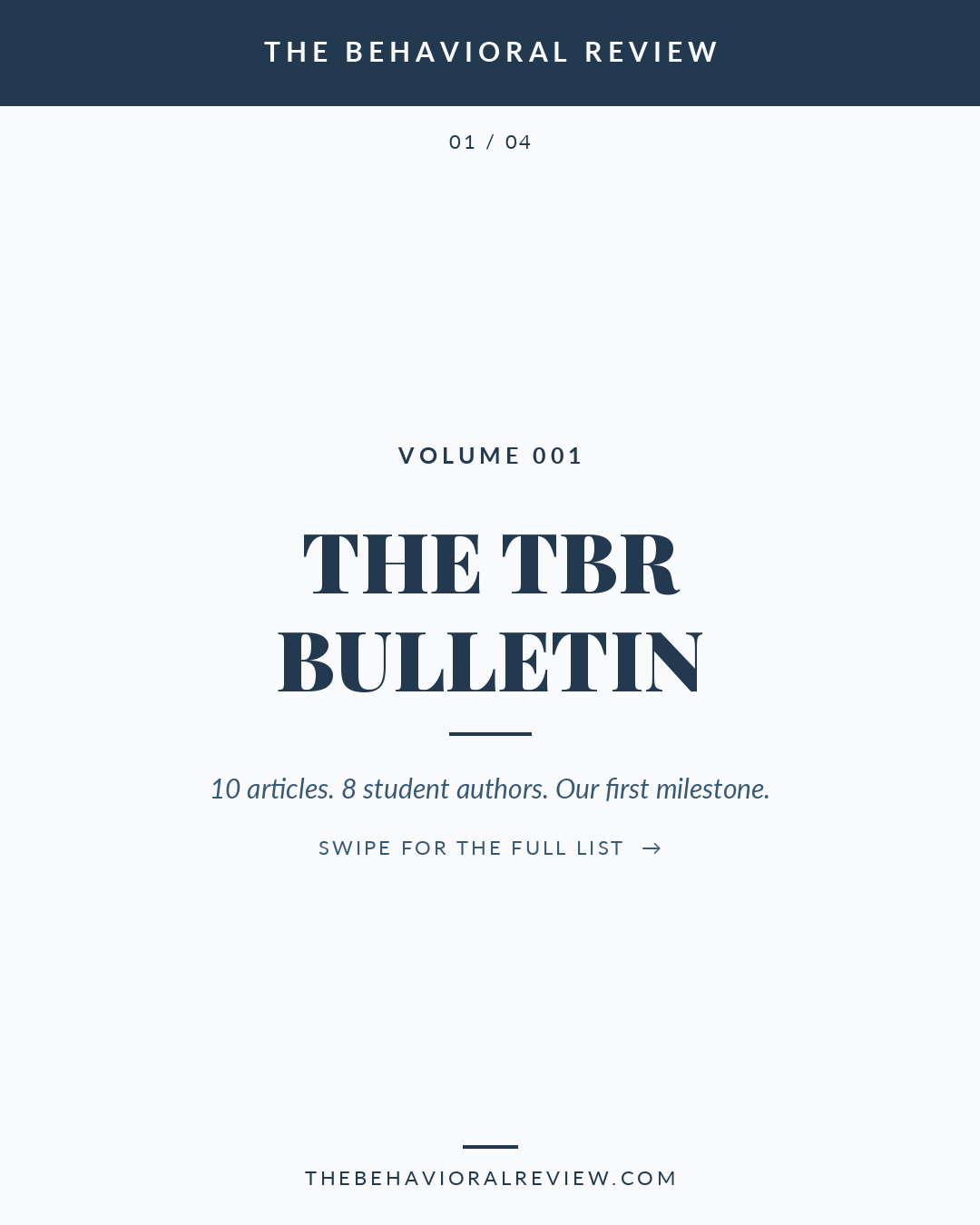 TBR Bulletin Volume 001 cover
